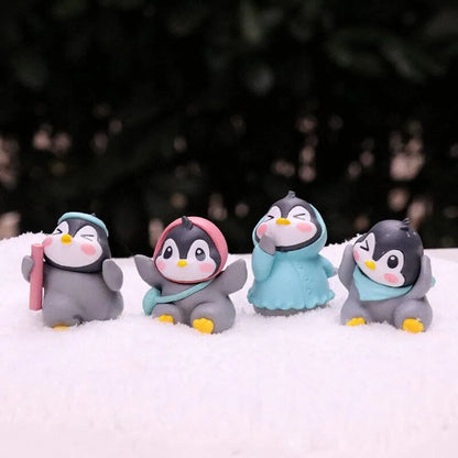 Satyam Kraft 1 Set  Cute Penguin Miniature Figurines Showpiece