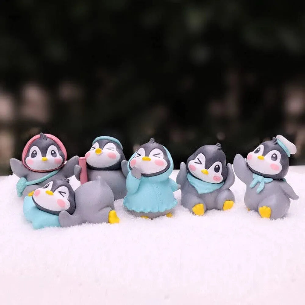 Satyam Kraft 1 Set  Cute Penguin Miniature Figurines Showpiece