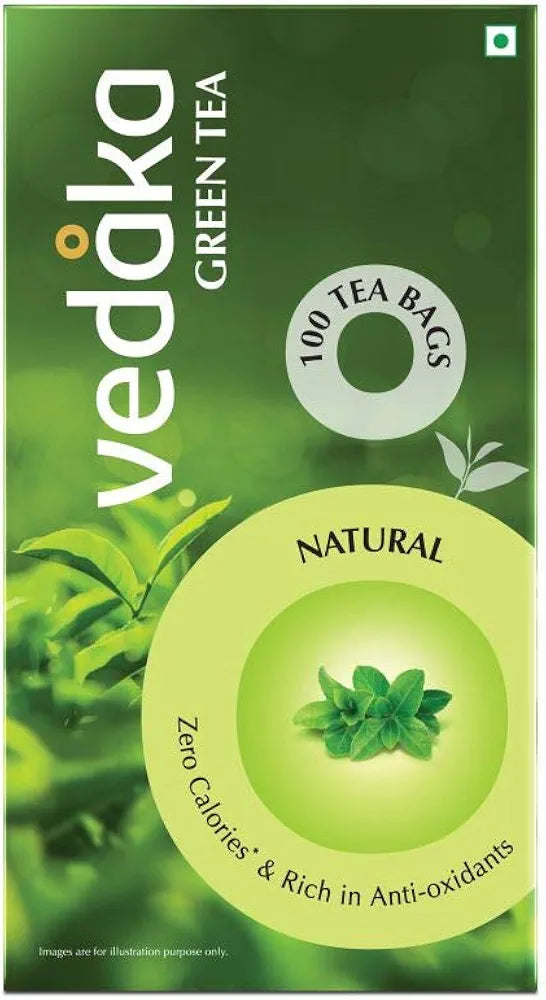 Vedaka Green Tea, Natural | 100 Bags | 130 g | Zero Calories