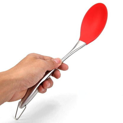 P-Plus International Silicone Spatula Versatile Tools Baking and Mixing Steel Stolled Red