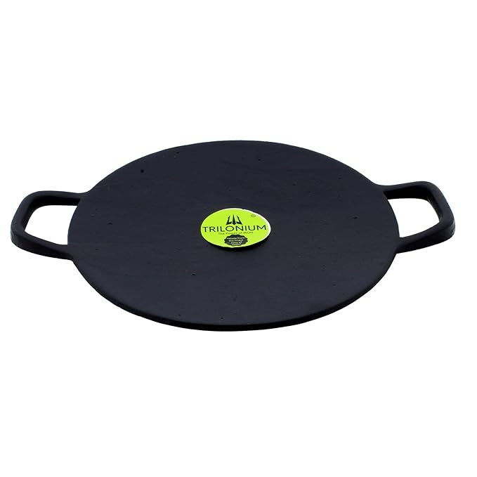 Trilonium Triple Seasoned Cast Iron Concave Roti Dosa Tawa 28 cms Weighs 2.5 kgs