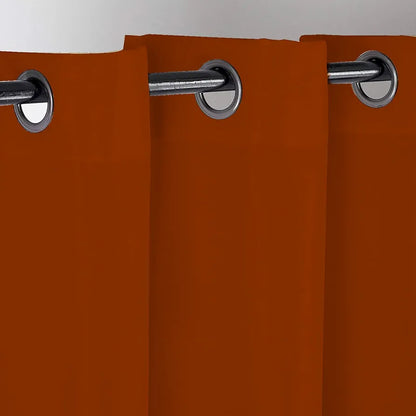 Divine Casa 7 Feet Super Satin Semi Blackout Door Curtain Colour Orange Rust for Home & Office (Pack of 1)