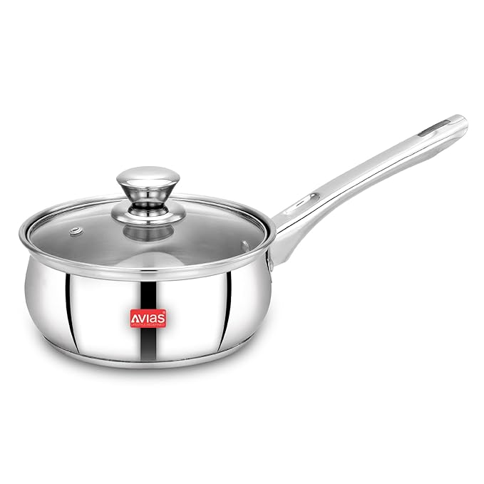 Avias Inox Ib Saucepan 18 Cm Stainless Steel Saucepan With Glass Lid Tea Pan