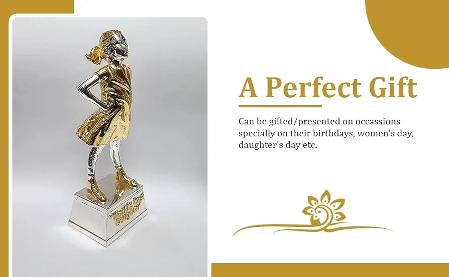 Gold Art India World's Best Daughter Figurine Silver & Gold Plated
