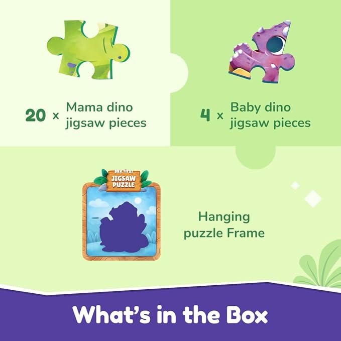 Bloomingo Puzzle Kit | My First Jigsaw Puzzle | Jigsaw Puzzle for Kids 2-4 Years | 20+ Jigsaw Pieces (Dino)