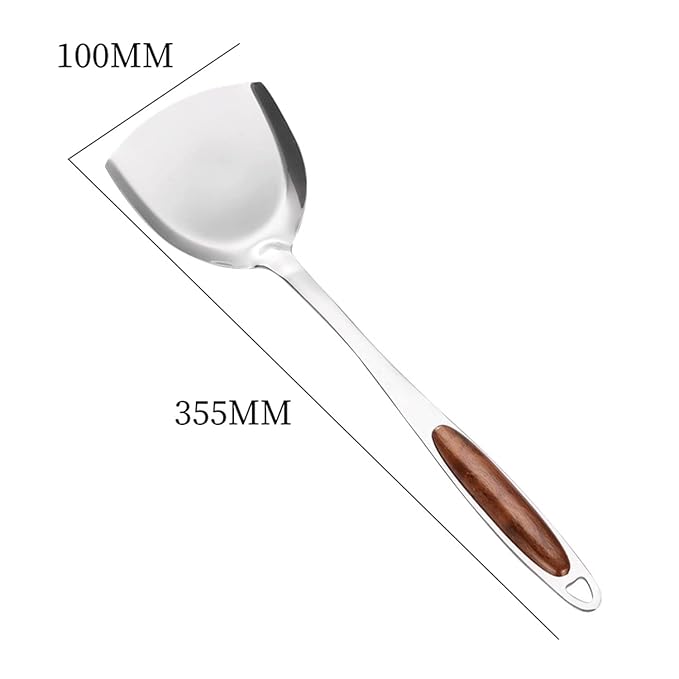 Pepplo Wok Spatula Stainless Steel Spatula with Heat Resistant Plastic Handle