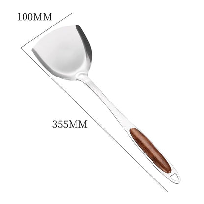 Pepplo Wok Spatula Stainless Steel Spatula with Heat Resistant Plastic Handle