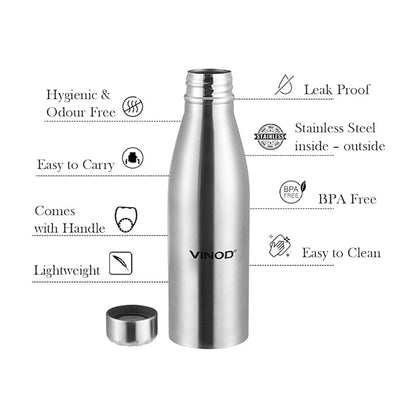 Vinod ICY Classic Stainless Steel Water Bottle - 750 ml