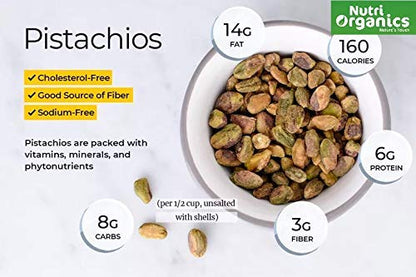 Nutri Organics Dry Fruits Premium Crunchy Roasted and Lightly Salted Irani Pista 200gm | Pistachios With Shell