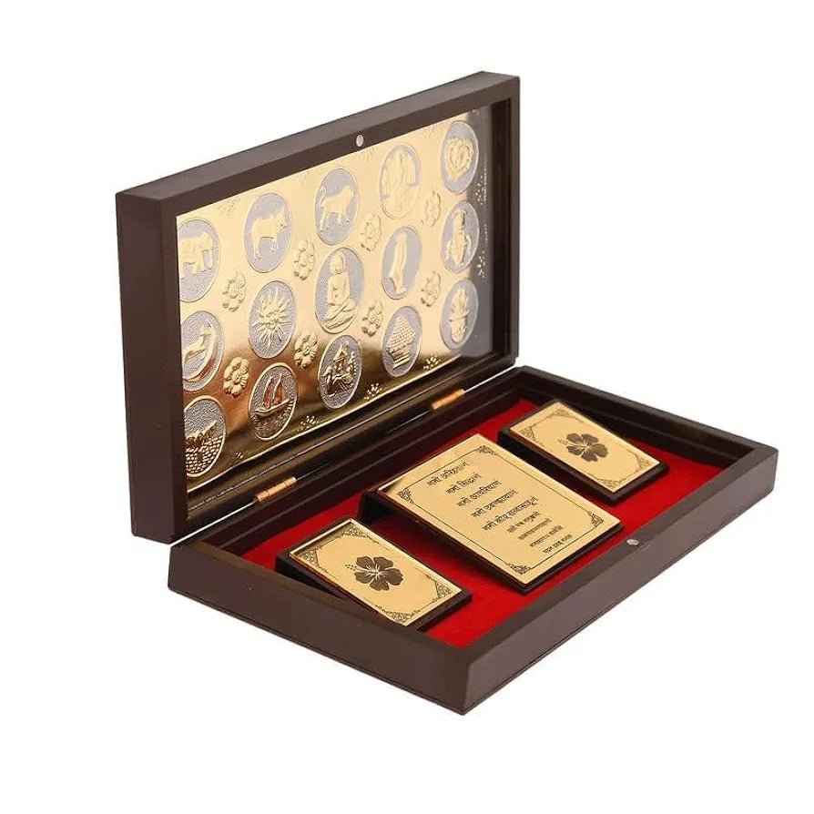 Jaipur Ace Jai Jinendra Mahavir Swami Ji Jain Gold Plated Charan Paduka Yantra With Box
