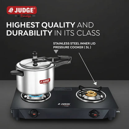 Judge by Prestige 5L Classic Stainless Steel Pressure Cooker Inner Lid Gas & Induction