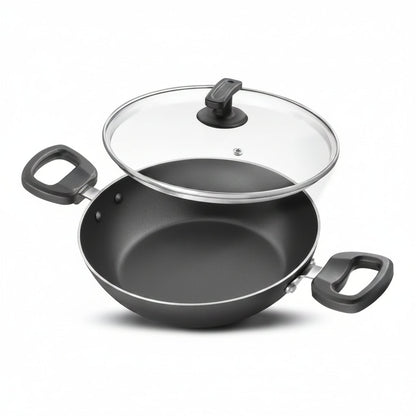 Judge by Prestige Everyday Non-Stick Kadhai with Glass Lid Low Oil Cooking Cool Touch Handles