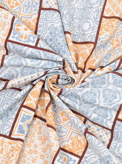 100% Pure Cotton Traditional Printed Bedsheet for Double Bed King Size Bedsheet with 2 Pillow Covers