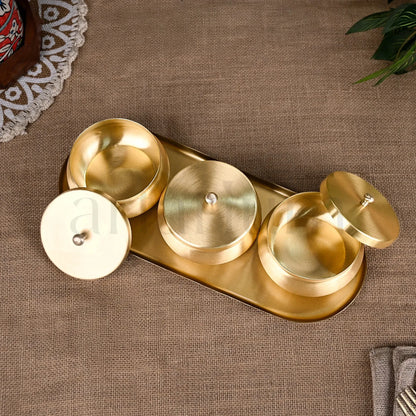 Artarium Brass Nut Bowl Gift Set Premium Handcrafted