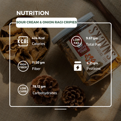 Nutty Yogi Sour Cream & Onion Ragi Crispies