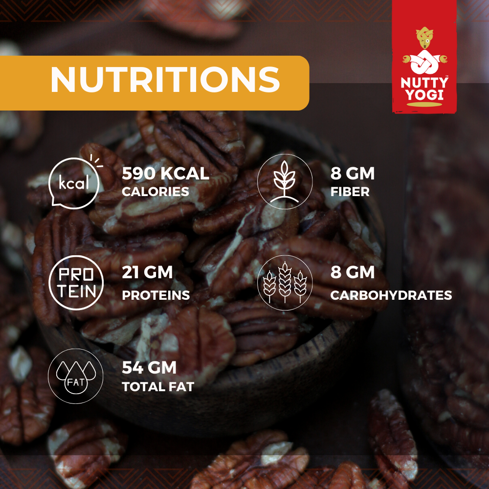 "Nutty Yogi Pecans 450g | All Natural | No Preservatives | No Additives | Gluten Free | Vegan | Non GMO | Nuts Dry Fruits "
