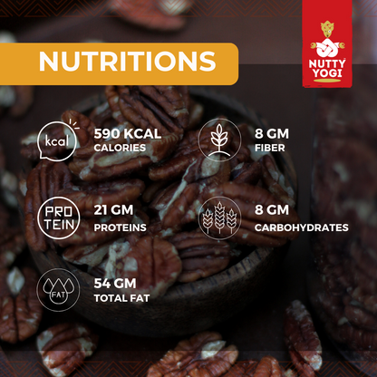"Nutty Yogi Pecans 450g | All Natural | No Preservatives | No Additives | Gluten Free | Vegan | Non GMO | Nuts Dry Fruits "