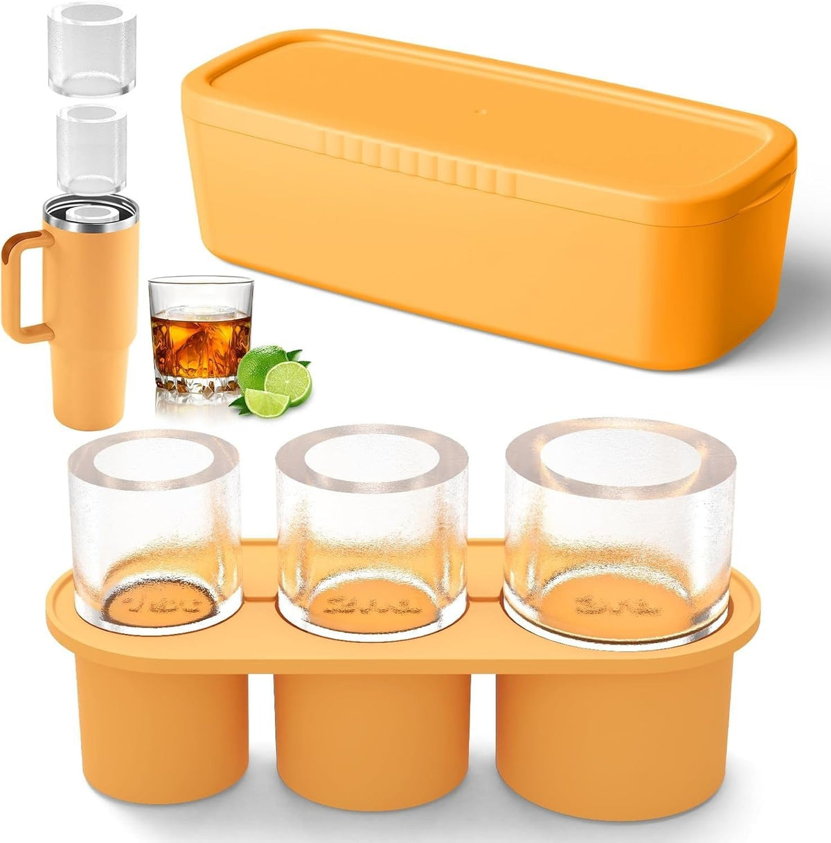House of Quirk Ice Cube Tray for Stanley Ice Mold Tumbler Cup 950-1200ml -  (Yellow)