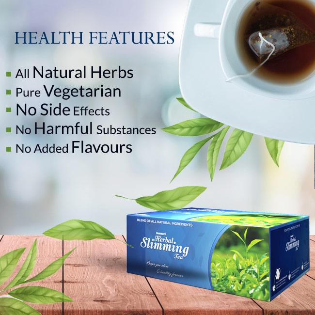 Deemark Herbal Slimming Tea  Herbal Tea to Reduce Extra Fat and Weight Management - 20 pouches