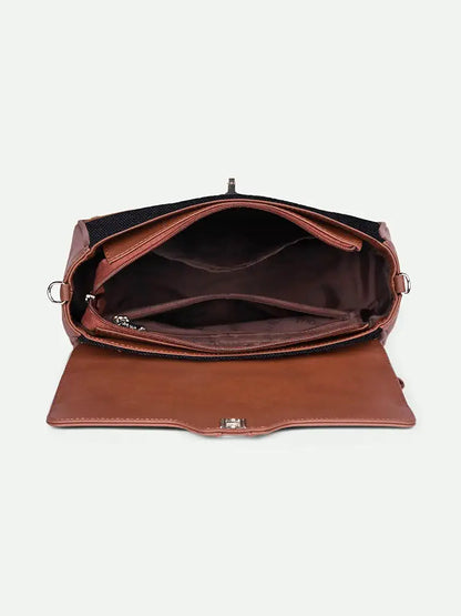 Zouk Women's Vegan Leather & Jute Satchel bag with Adjustable Strap Top Handle
