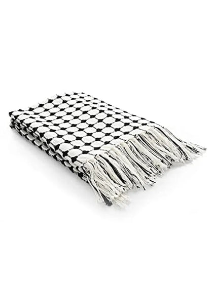 Sashaa World Striped Super Soft & Breathable Throw Blanket Colour White/Black