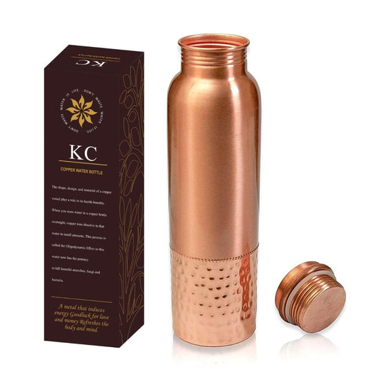 KC Pure Copper Water Bottle with Leak Proof Protection - 1000ml