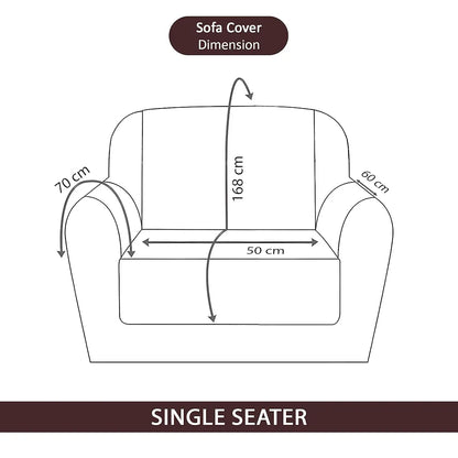 Kuber Industries Soft Velvet Quilted Single Seater Sofa Cover with Pocket Arms Frill Maroon