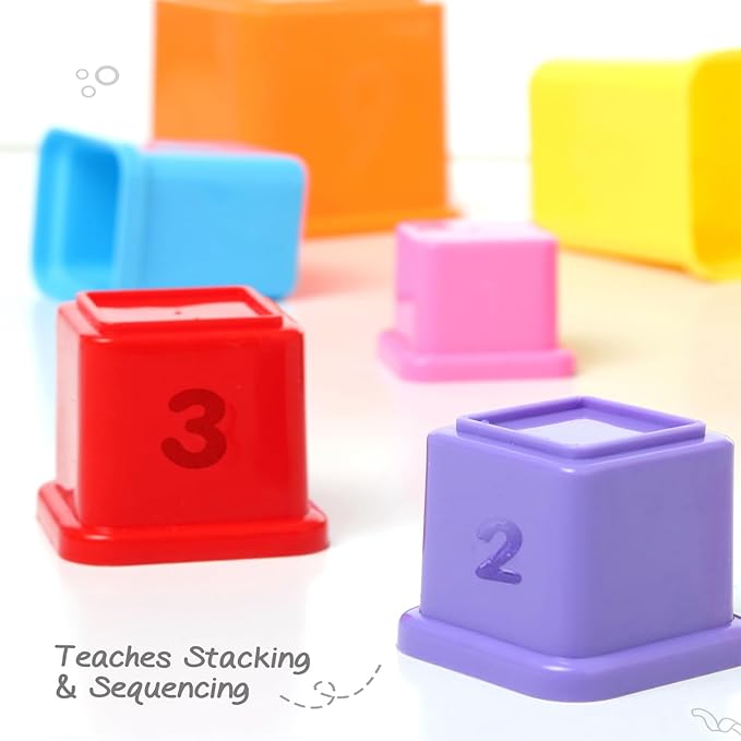 Firstcry Intelliskills Premium Stacking & Sequencing 10 Pieces Cubes Toy for Kids | Activity & Learning Toys