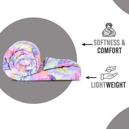 Divine Casa Microfiber 150 GSM Reversible Double Bed Comforter Ultra Soft & Lightweight Blanket Colour Multicolor