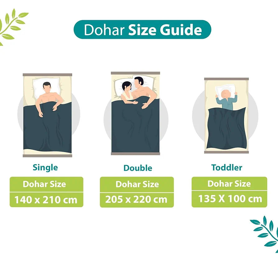 Divine Casa Glace Cotton 120 GSM Reversible Lightweight Printed Double Bed AC Dohar Blanket Quilt Colour Turquoise and Green TC - 120