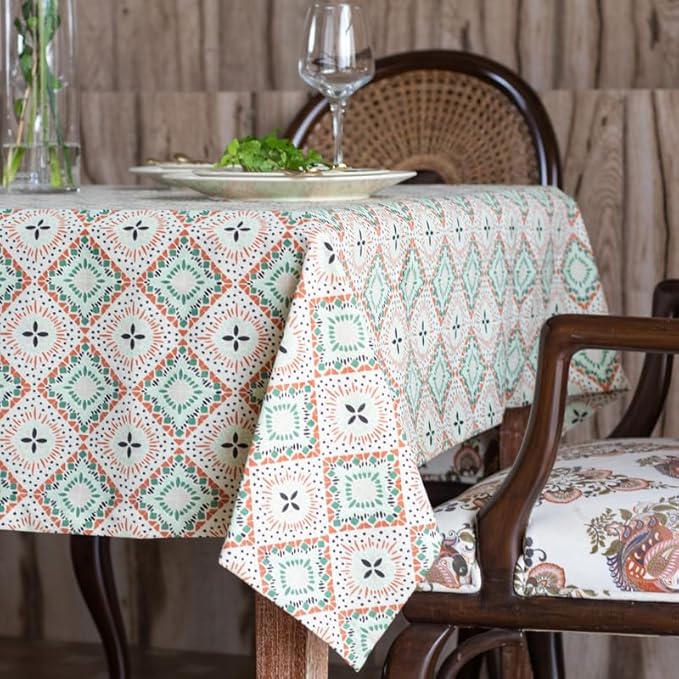 Oak & Lily Table Cloth for 4-Seater Dining Tables in Multicolour Ethnic Print