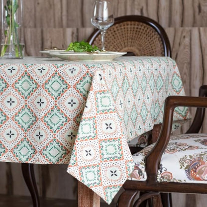 Oak & Lily Table Cloth for 4-Seater Dining Tables in Multicolour Ethnic Print