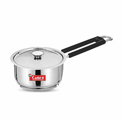 Camro Induction Bottom Deep Sauce Pan with Lid (14 No, 3.7 Liters) Gas Stove Compatible