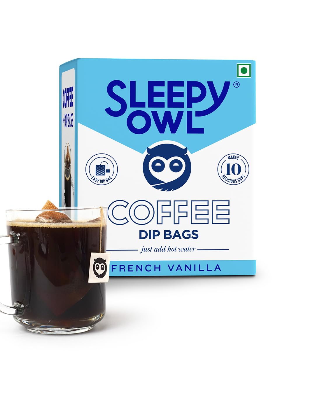 Sleepy Owl Coffee French Vanilla Coffee Dip Bags - 100 gms