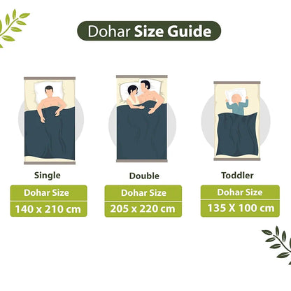 Divine Casa Glace Cotton 120 GSM Reversible Lightweight Printed Double Bed AC Dohar Blanket Quilt Colour Green and Dark Green TC - 120