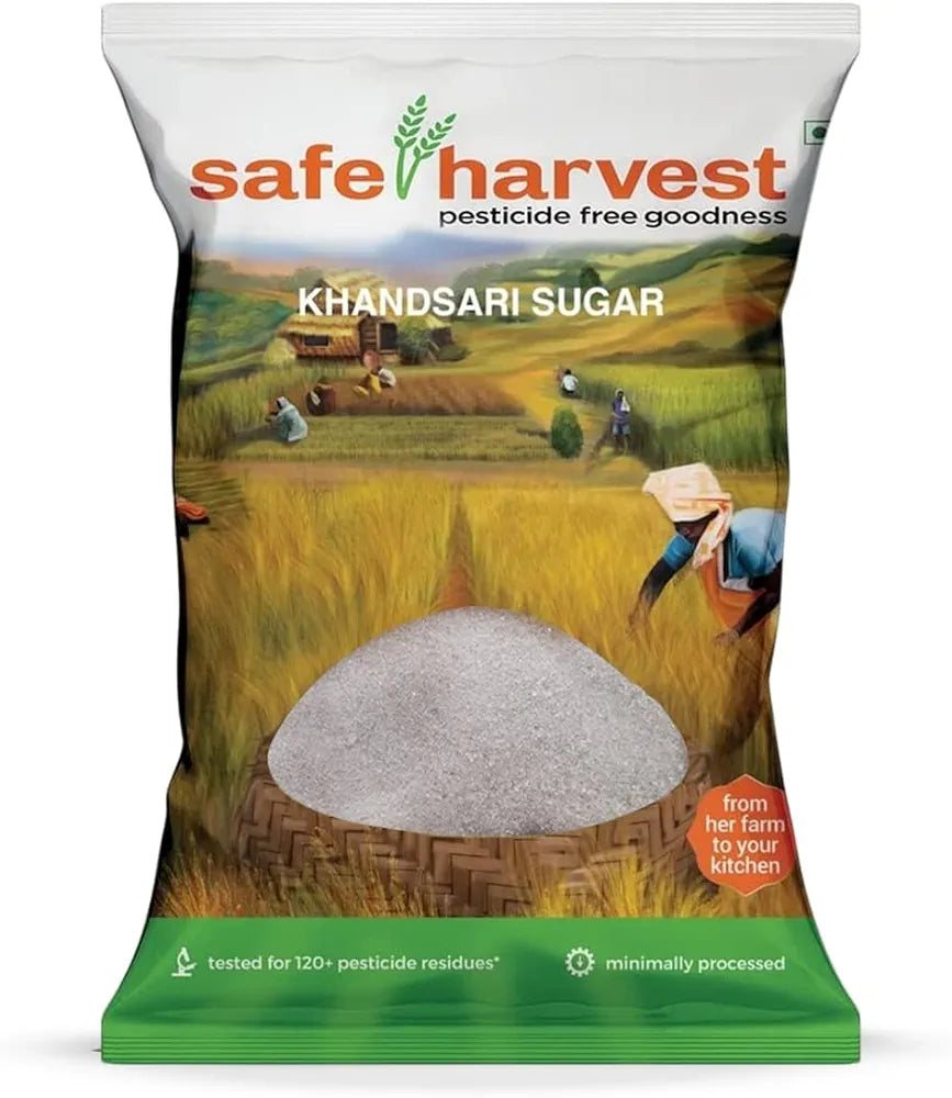 Safe Harvest Pesticide-Free Khandsari Sugar | Artisanal | No Artificial Flavors - 1Kg