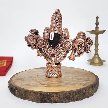 Gold Art India Lord Venkateswara Balaji Idol Copper-Plated Antique Matte Finish