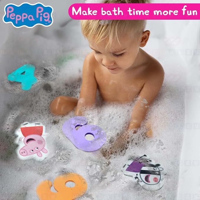 Wembley Peppa Figures Foam Cut Outs for Kids EVA Foam Stickable Bath Toy Set of 32