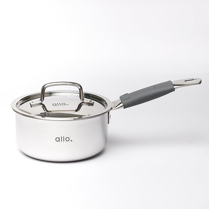 Allo Triply Stainless Steel Sauce TriPly Tea Pan MilkPan For Chai 20cm 3.3 litres