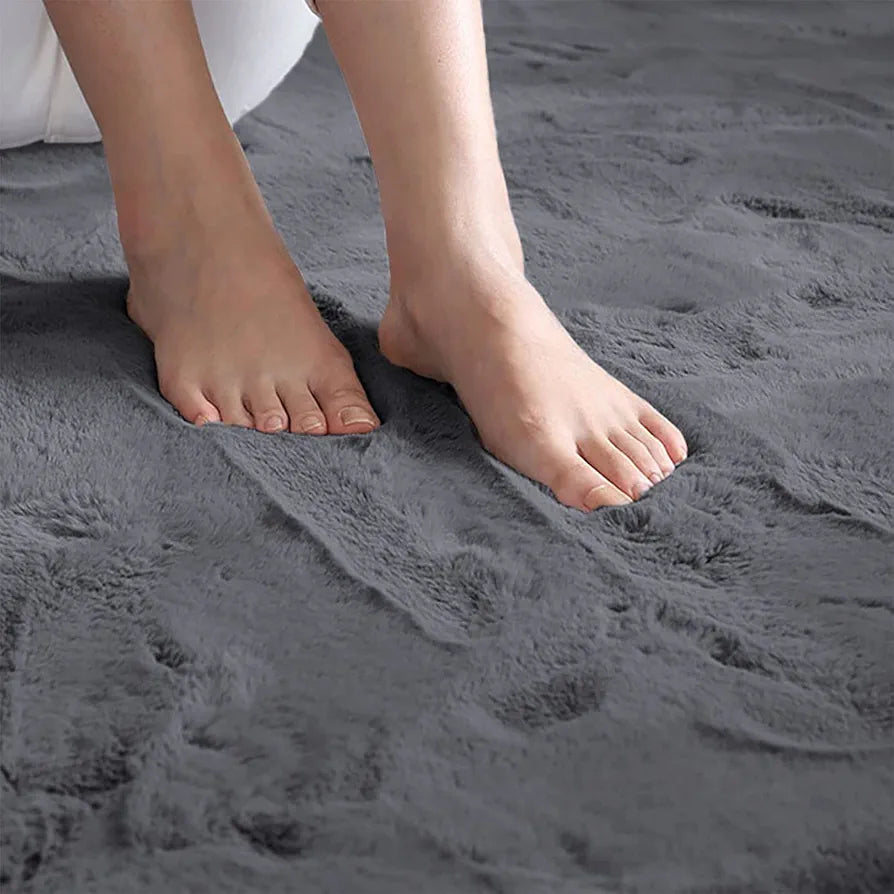 Luxe Home International Ruffle Bath Mat 40X60 Cm Colour Grey