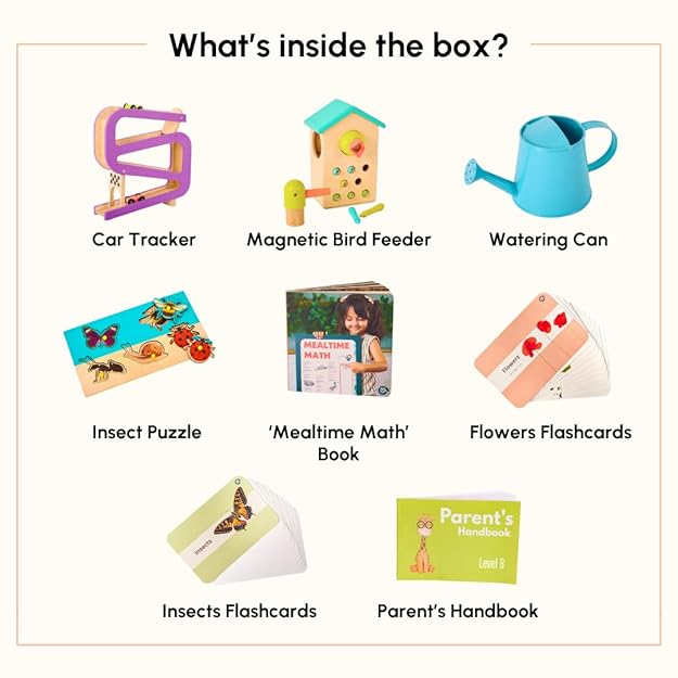 Curious Cub Montessori Learning Wooden Toys | Box 8 | Brain Development Problem/puzzle Solving | Hand-eye Coordination
