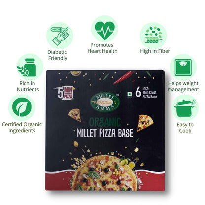 Millet Amma Organic Millet Pizza Base 6 in a Box  - 200 gms