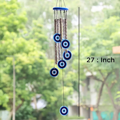 9Dzine Wind Chimes with Evil Eye Protection - 27 Inches