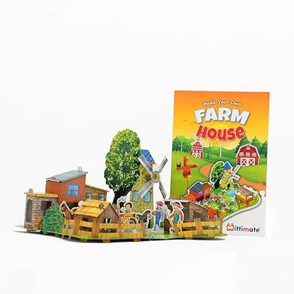 Mittimate Farm House Model Construction Book for Kids Diy Craft Book for Children