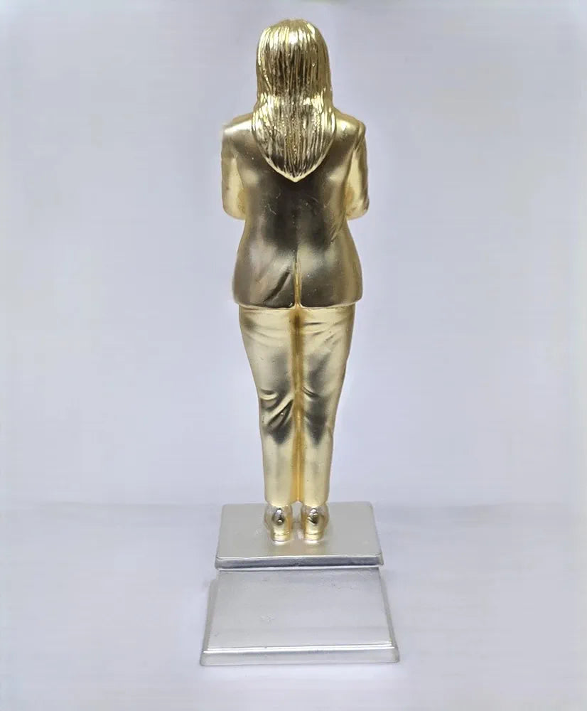 Gold Art India Best Mother Trophy Figurine Gold & Silver Plated Matte Finish