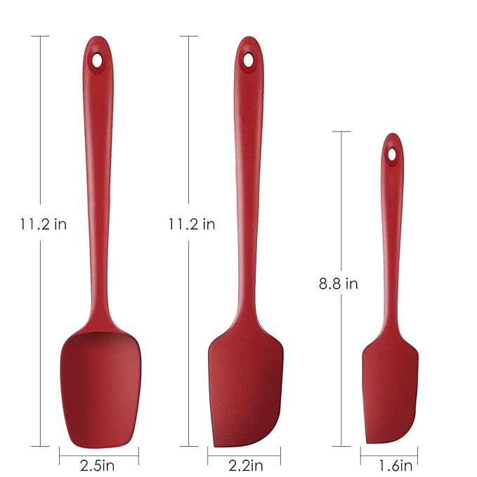 P-plus International Premium Silicone Spatula Non-stick Heat Resistant Red