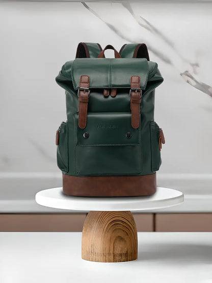 FUR JADEN Vegan Leather Anti Theft Casual Laptop Backpack with 15.6 Inch Laptop Pocket