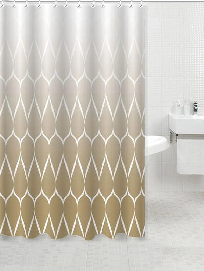 Homethreads Printed Blackout Embrace Luxury with Our 6-Feet Long Premium Polyester Shower Curtain with 12 Hooks for a Lavish Bathroom Machine Washable Gold