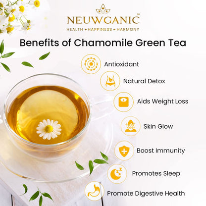 Neuwganic Tea - Chamomile Green Tea - 100 Grams