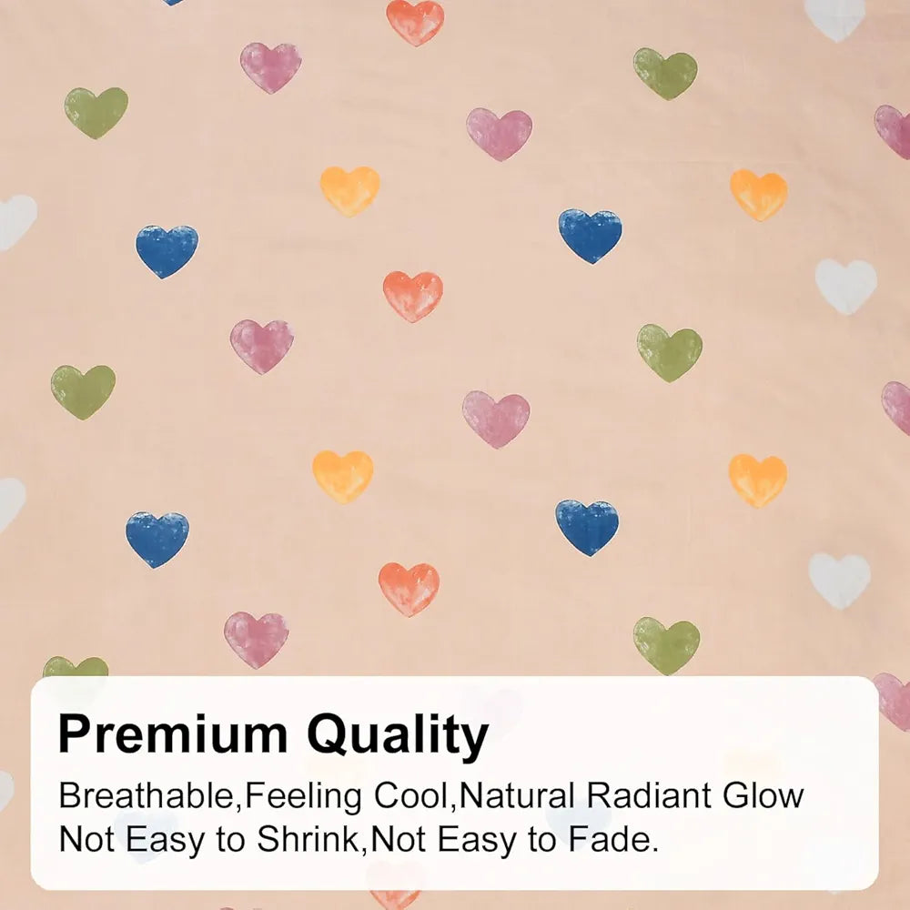 Fresh From Loom Floral Print 240 TC King Size Fitted Bedsheet Set 2 Pillow Covers Heart-Brown